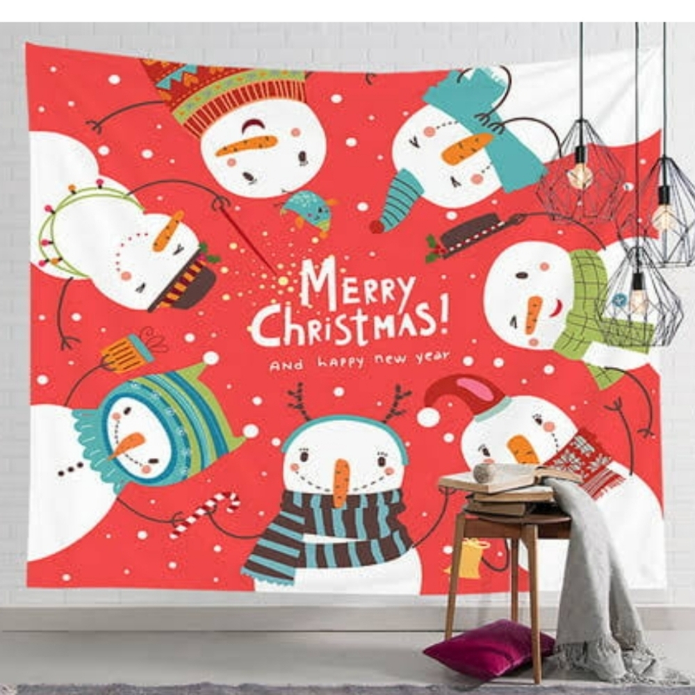 New in packaging! Merry Christmas Snowman tapestry holiday decor wall banner